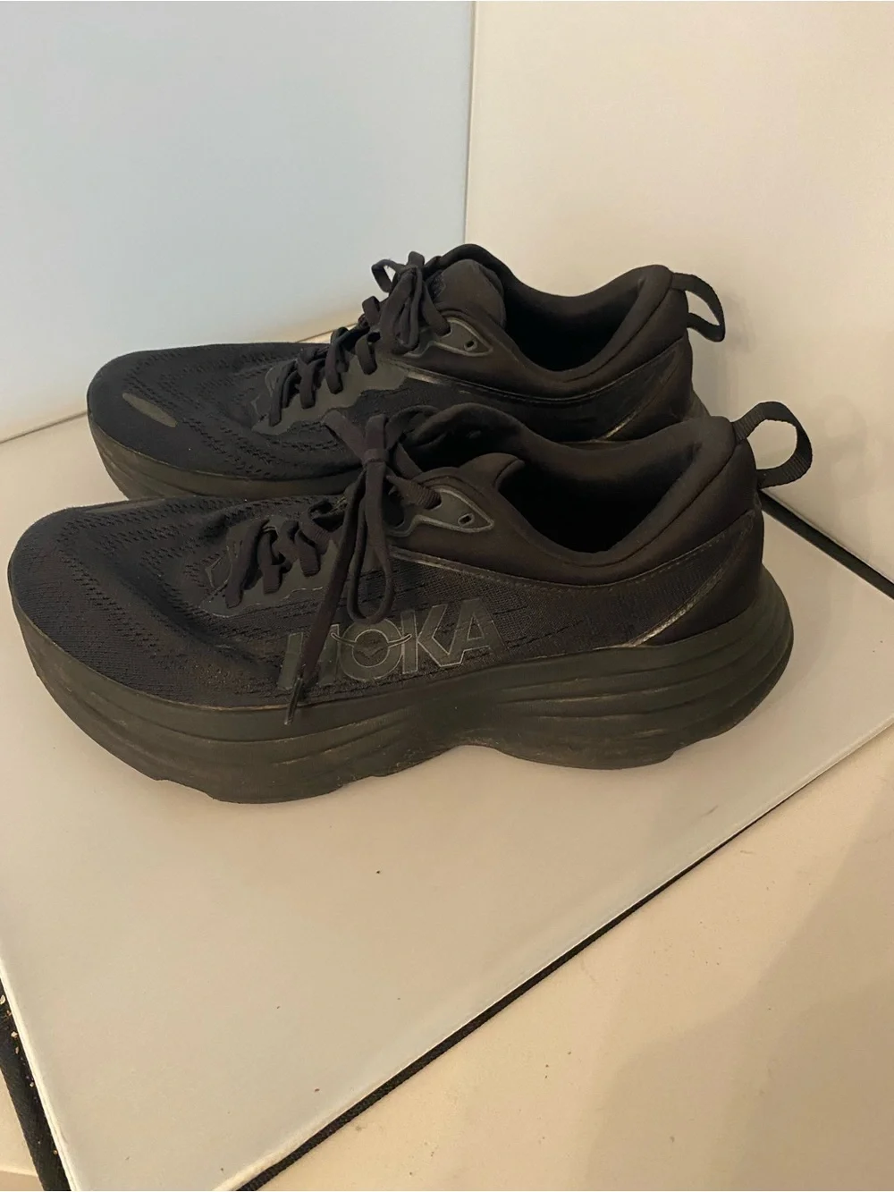 Hoka Men's Bondi 8 Black Athletic Running Shoes,size 10